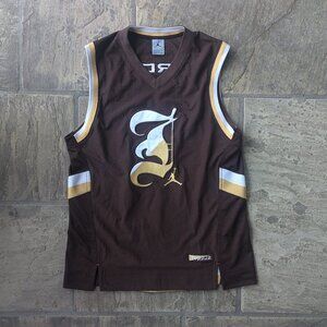 Vintage Air Jordan Jersey Mens Brown Michael Jordan 23 Stitched Jumpman